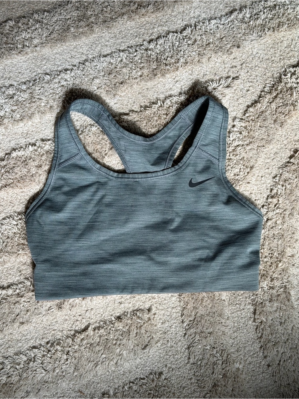 Nike Heathered Dark Gray Racerback Sports Bra